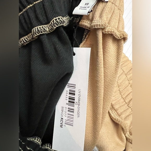 🆕The Drop Two-Tone Black and Tan Sweatpants Size XS - Picture 8 of 12